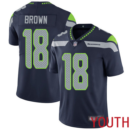 Seattle Seahawks Limited Navy Blue Youth Jaron Brown Home Jersey NFL Football #18 Vapor Untouchable->women nfl jersey->Women Jersey